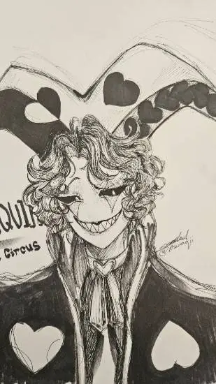 ai character: Harlequin  background