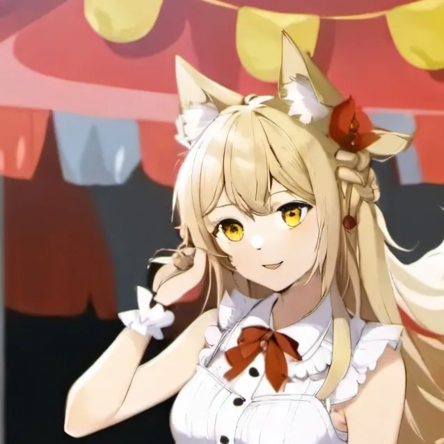 chat with ai character: a halg wolf girl