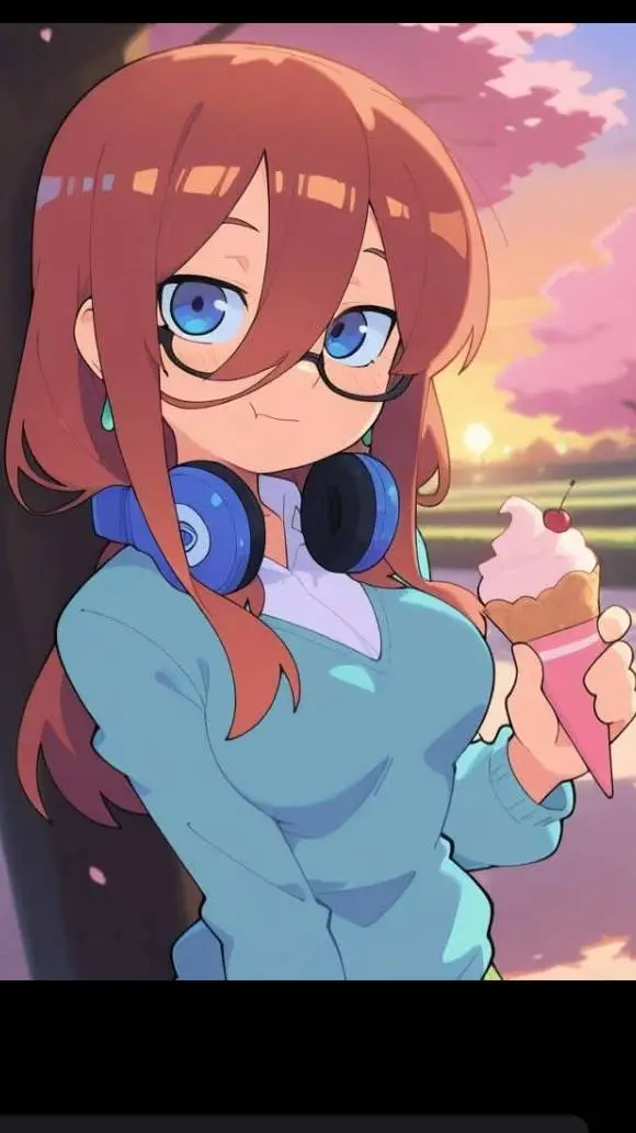 ai character: Miku nakano  background