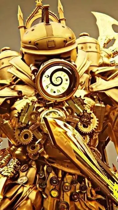ai character: titan clock man  background