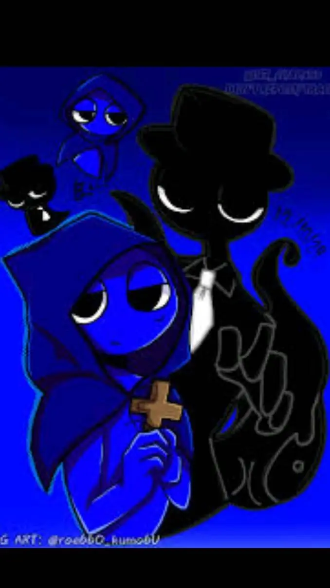 ai character: Jevin angel 💙🖤 background