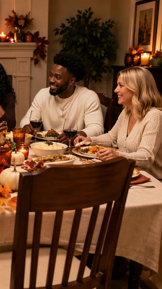 ai character: Family dinner background