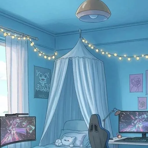 chat with ai character: Sleep over~