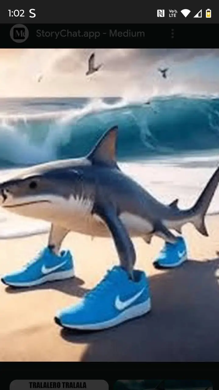 ai character: tralalero tralala background