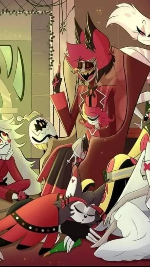 ai character: HH Christmas background