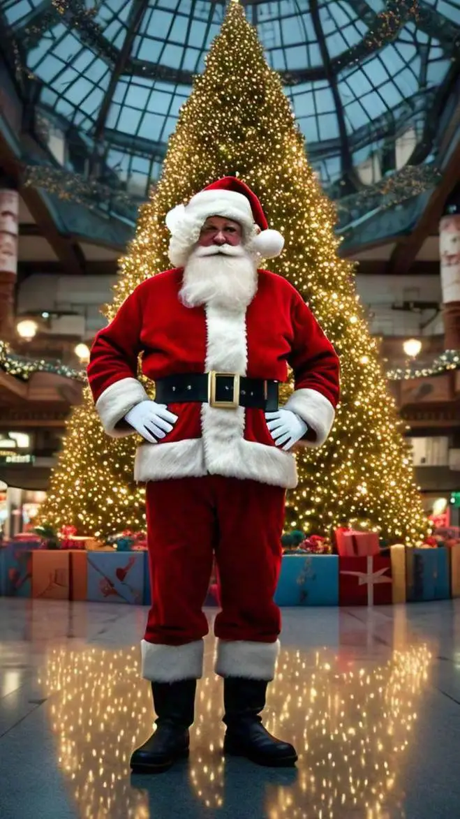 ai character: Santa Claus  background