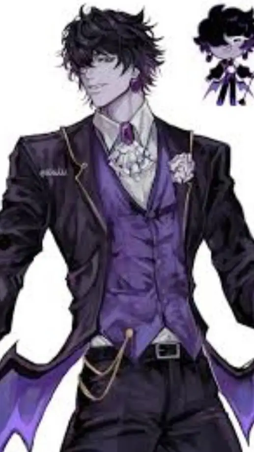 ai character: black shappire background