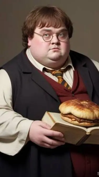 ai character: fat harry pottah background