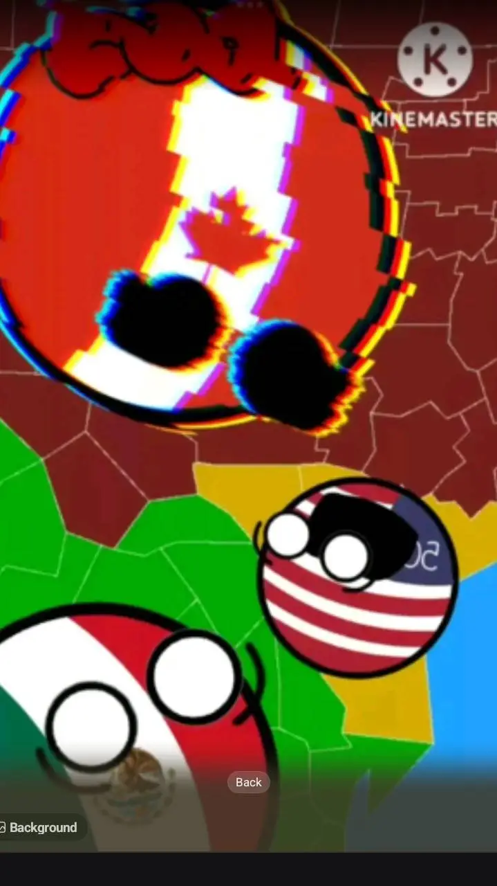 ai character: Countryball glitch background