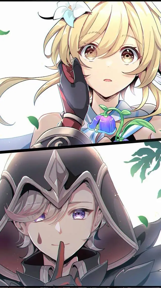 ai character: lyney x lumine background