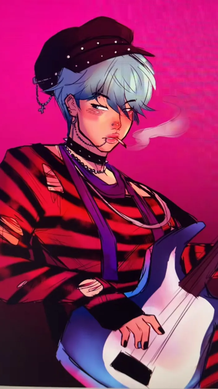 ai character: Rockstar baby saja background
