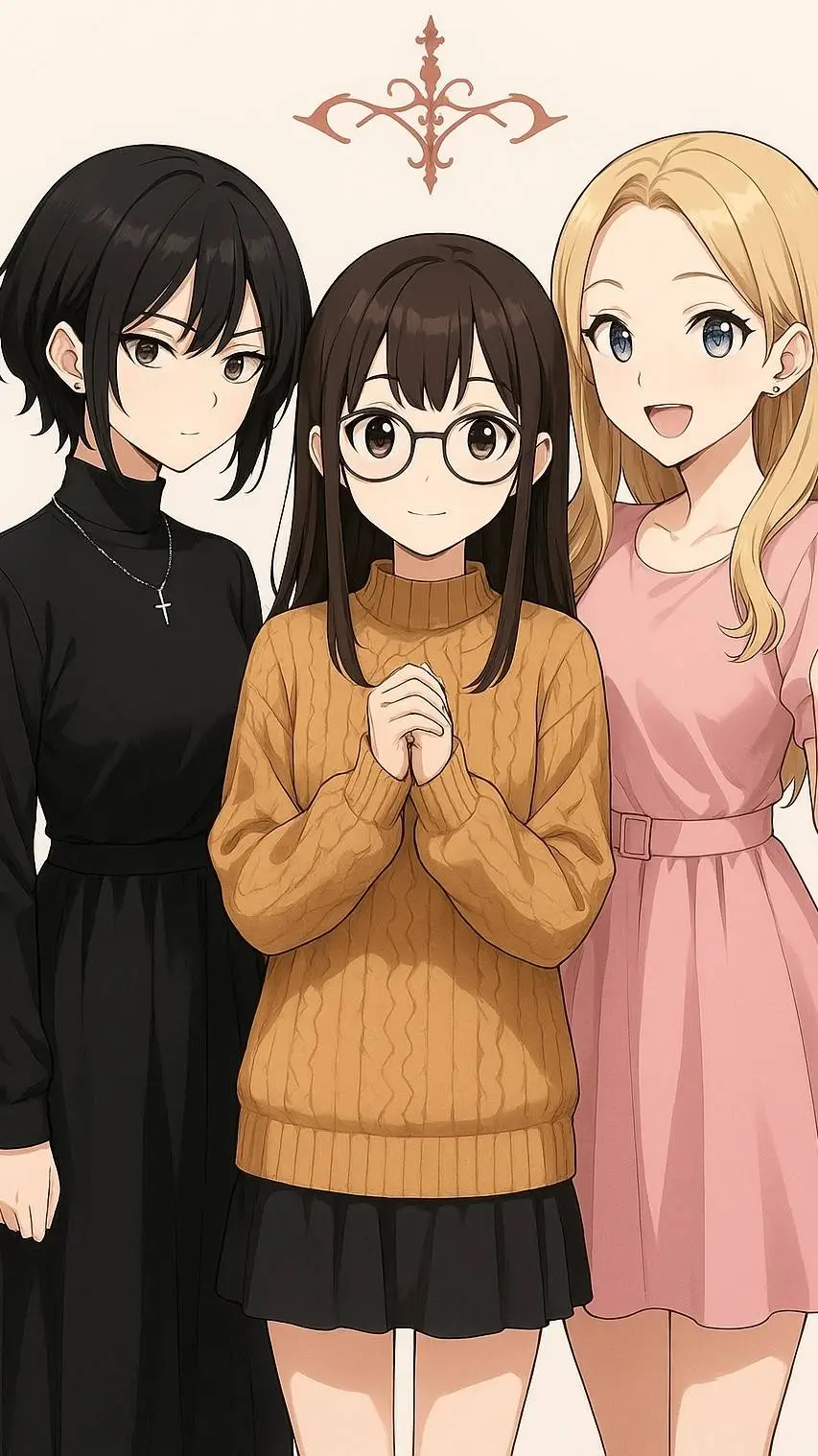 ai character: marie, luna, sofia background