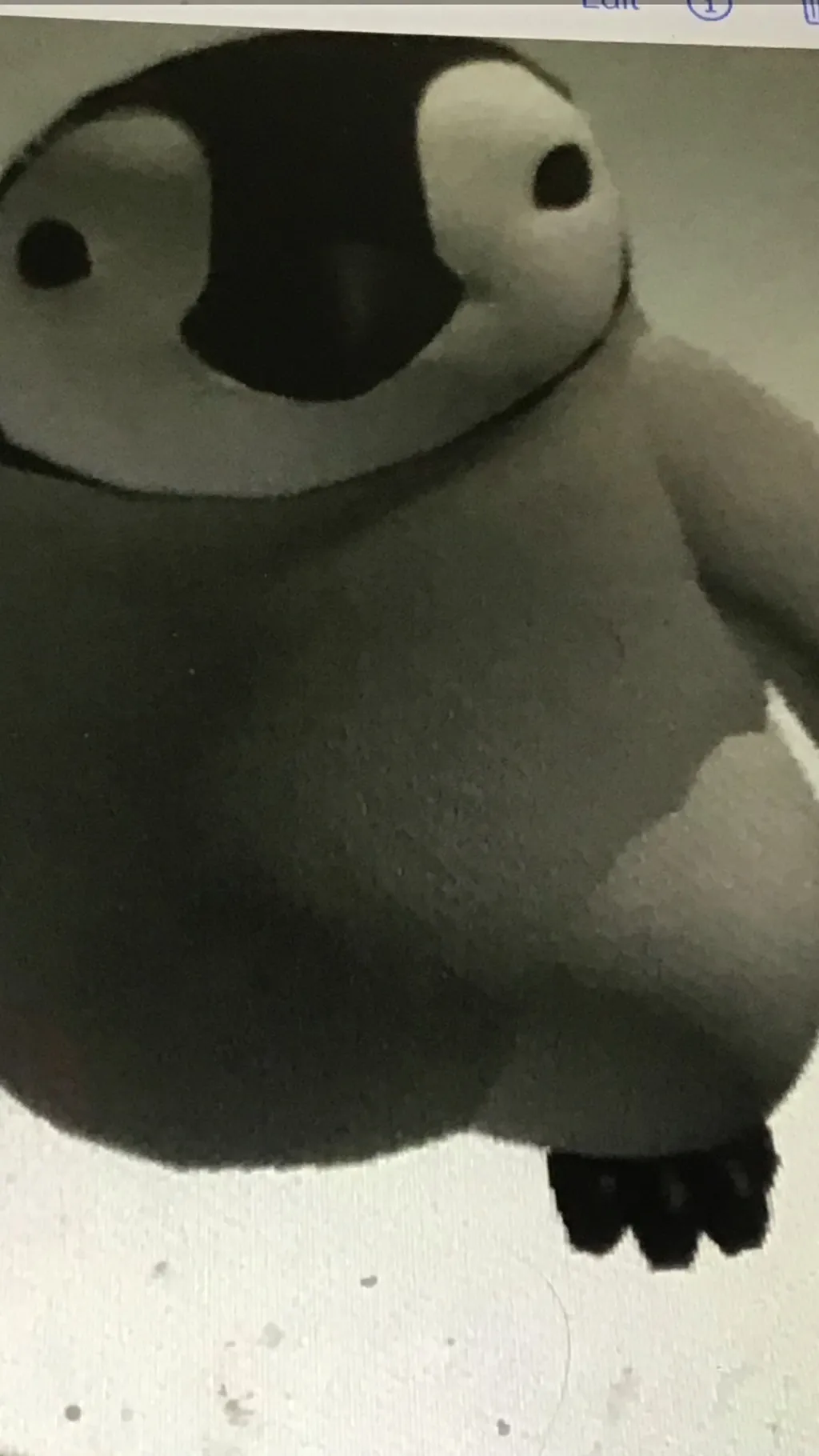 ai character: baby penguin  background