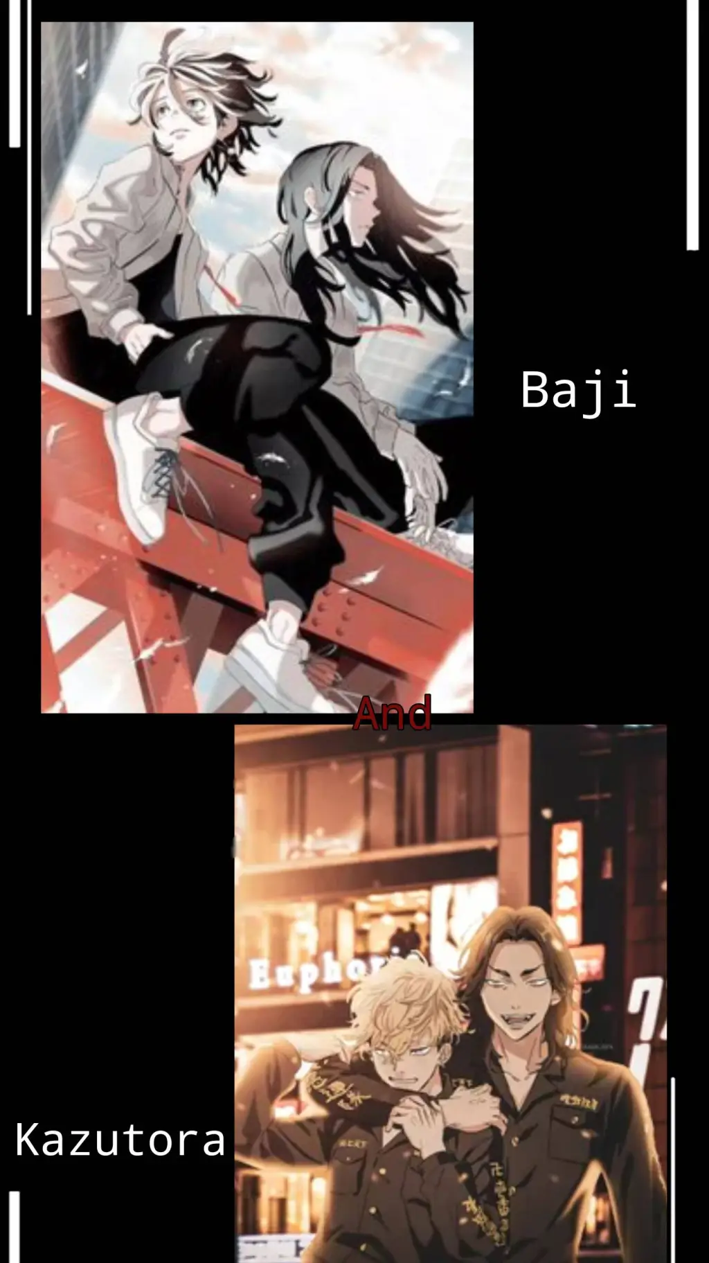 ai character: Baji et Kazutora  background