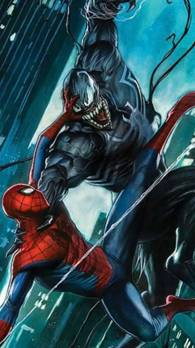 ai character: Venom vs Spiderman background