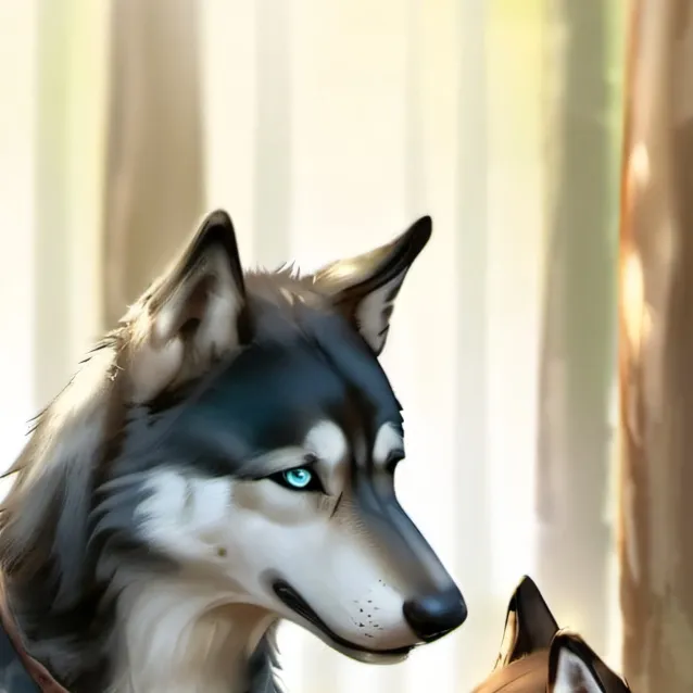 chat with ai character: puppy and wolf pup