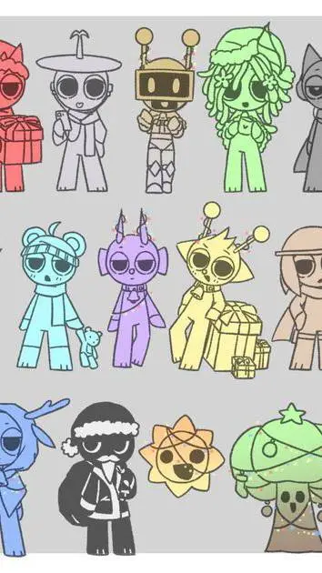 ai character: Sprunki Navidad background