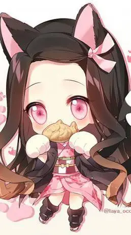 ai character: Nezuko CUTE :3  background
