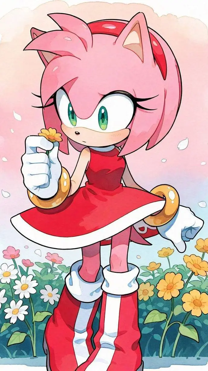ai character: Amy rose  background