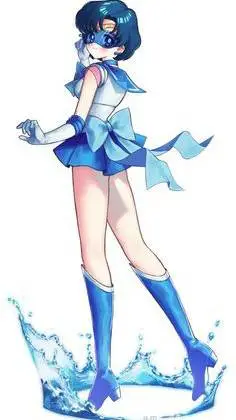 ai character: Меркури🩵💙💦 background