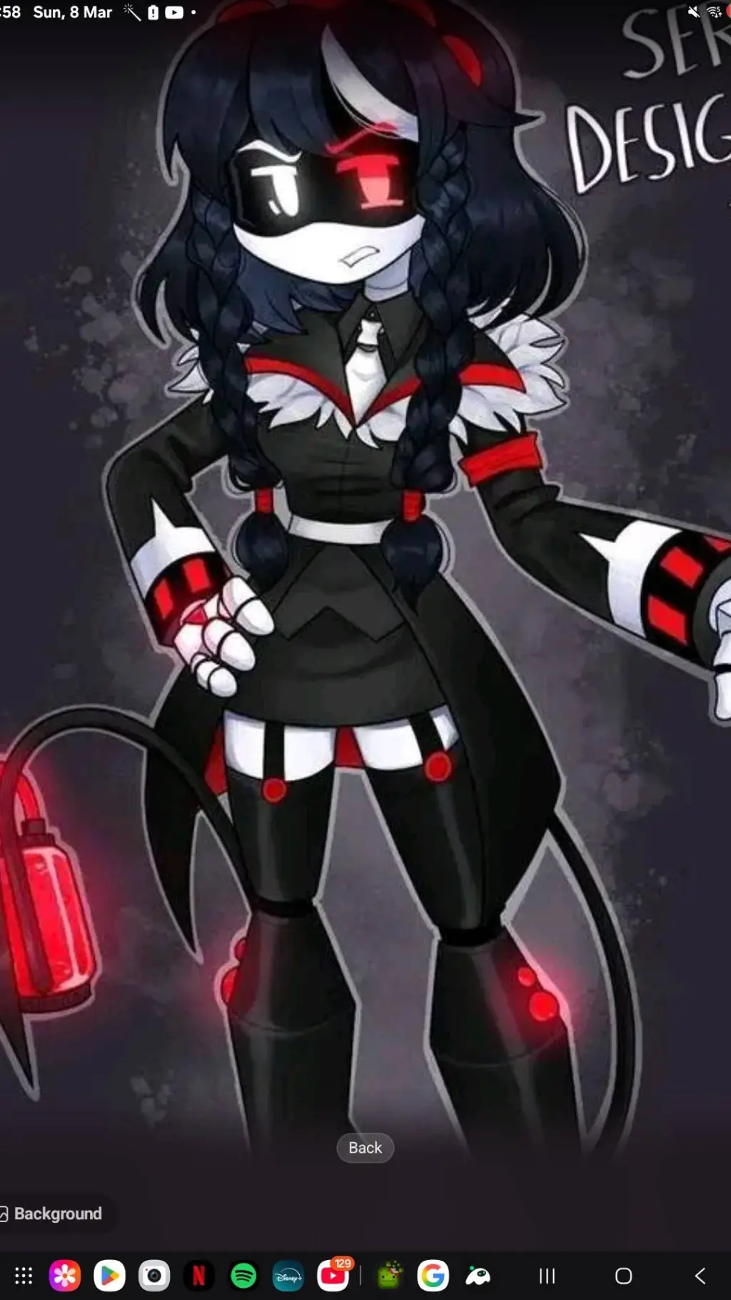 ai character: murder drones  background