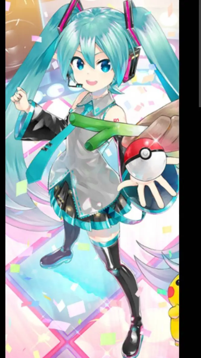 ai character: Miku pokemon background