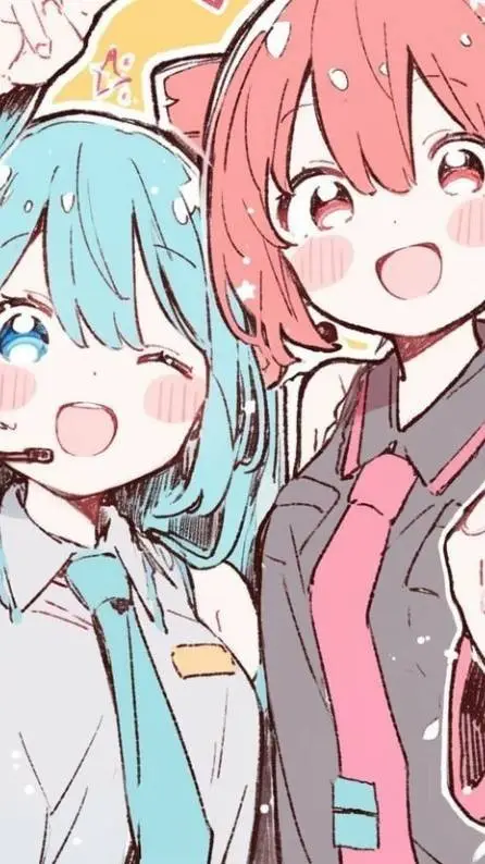 ai character: Miku y teto background
