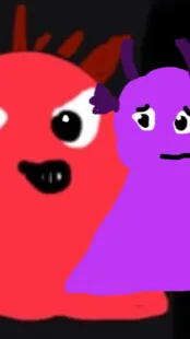 ai character: Durple and raddy background