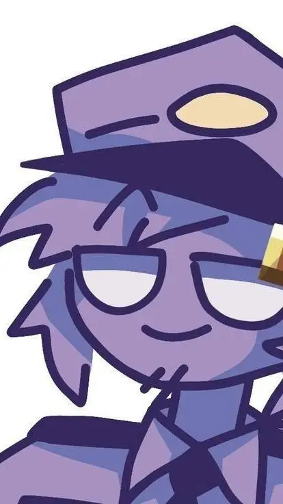 ai character: hombre morado background
