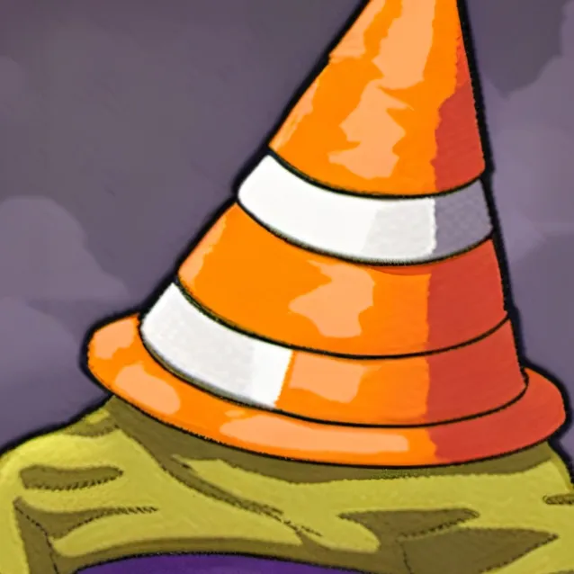 chat with ai character: Cone man