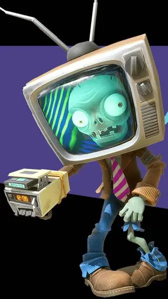 ai character: TV head zombie background