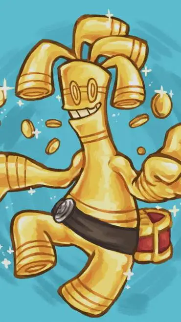 ai character: (M) Gholdengo background