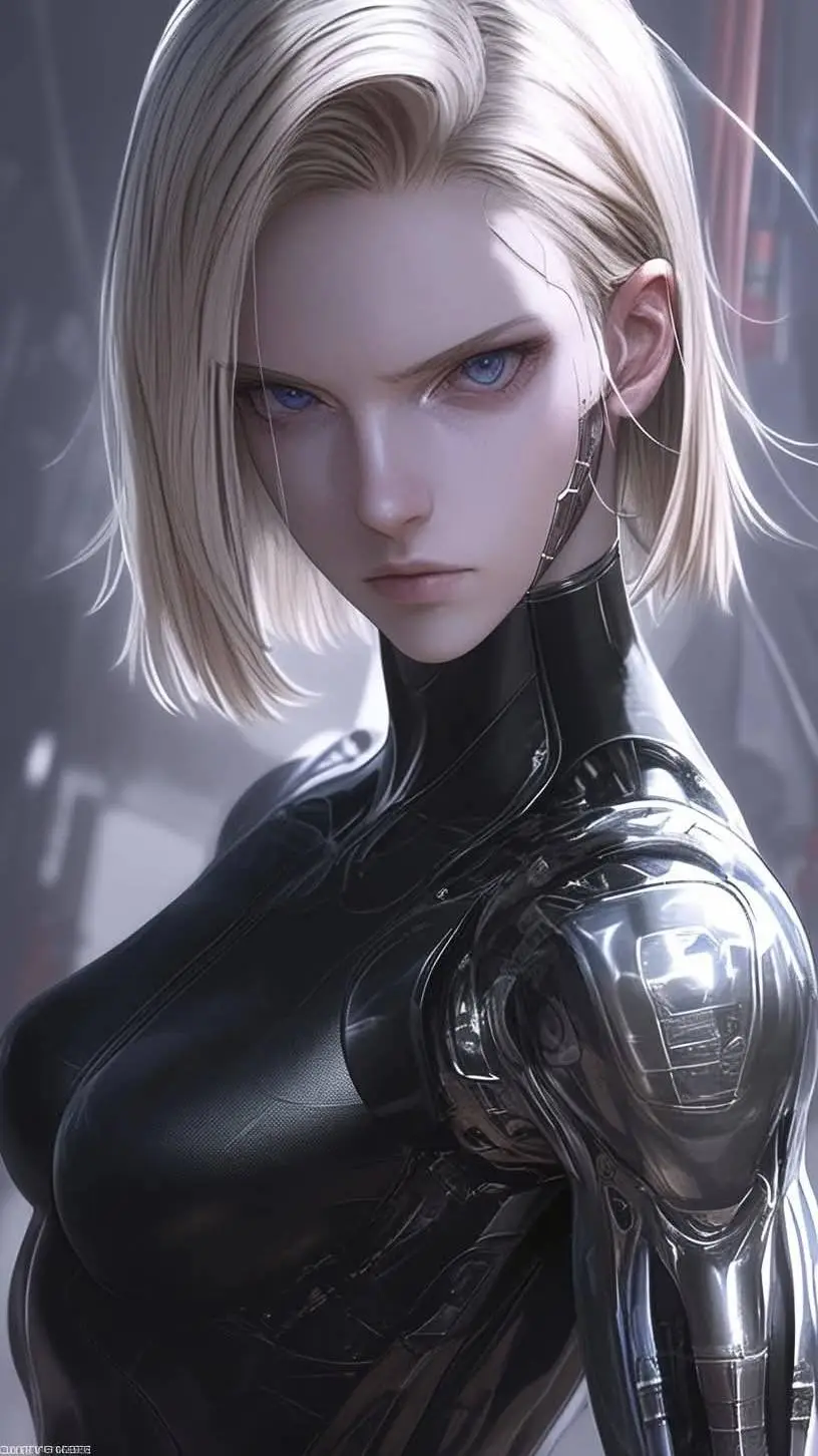 ai character: ANDROID 18 background