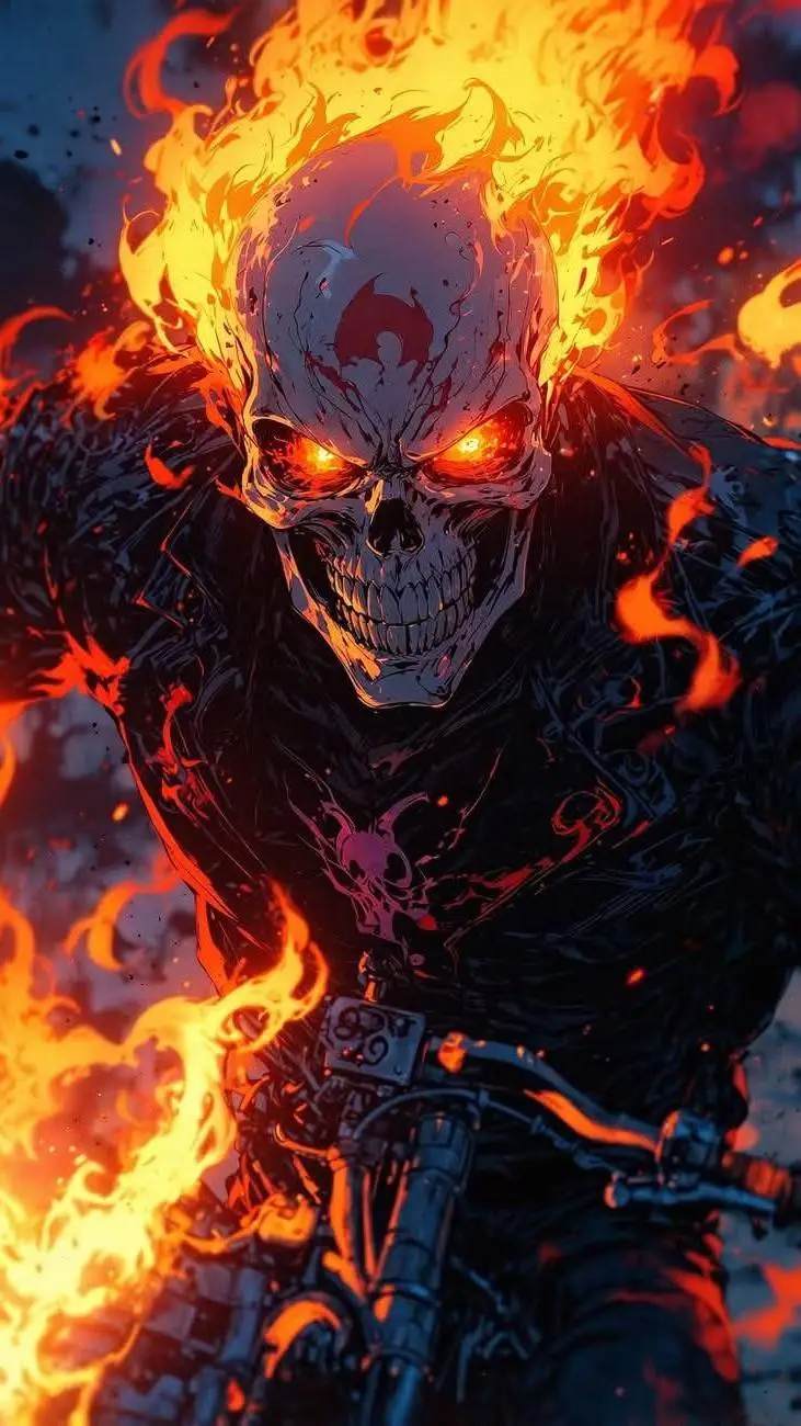ai character: GHOST RIDER background