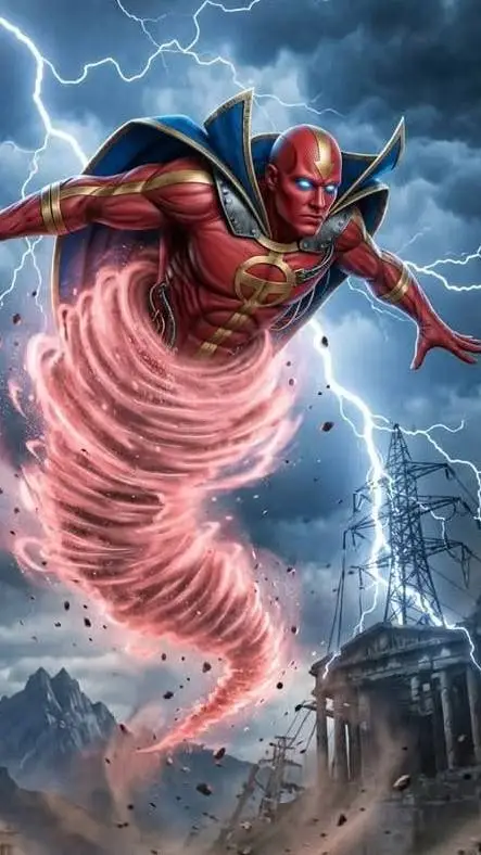 ai character: RED TORNADO background