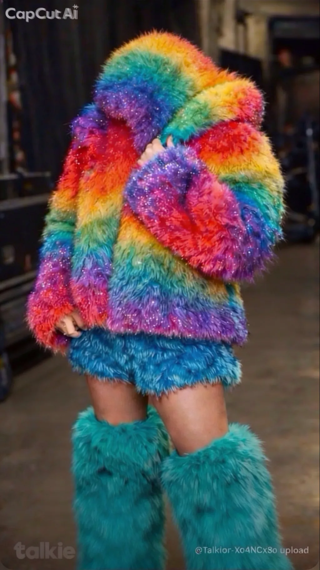 ai character: fur coat egg  background