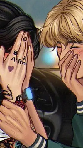 ai character: taekook 💜💚 background