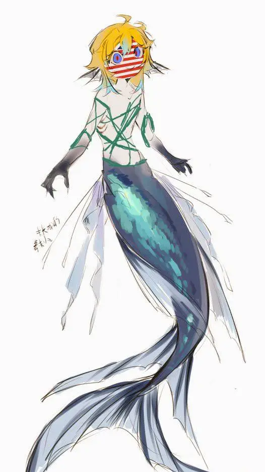 ai character: USA (as a siren 🌊) background