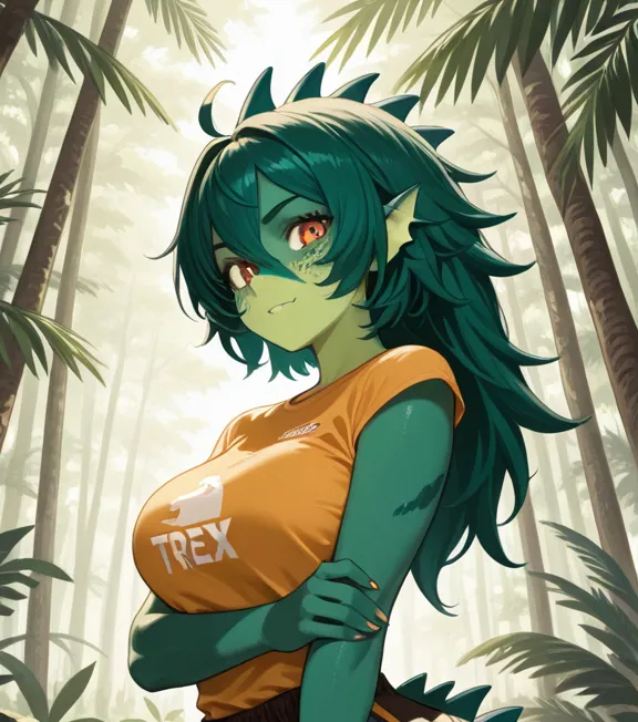 chat with ai character: T-Rex girl tf tg