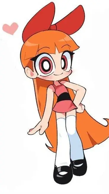ai character: Blossom ❤️🧡 background