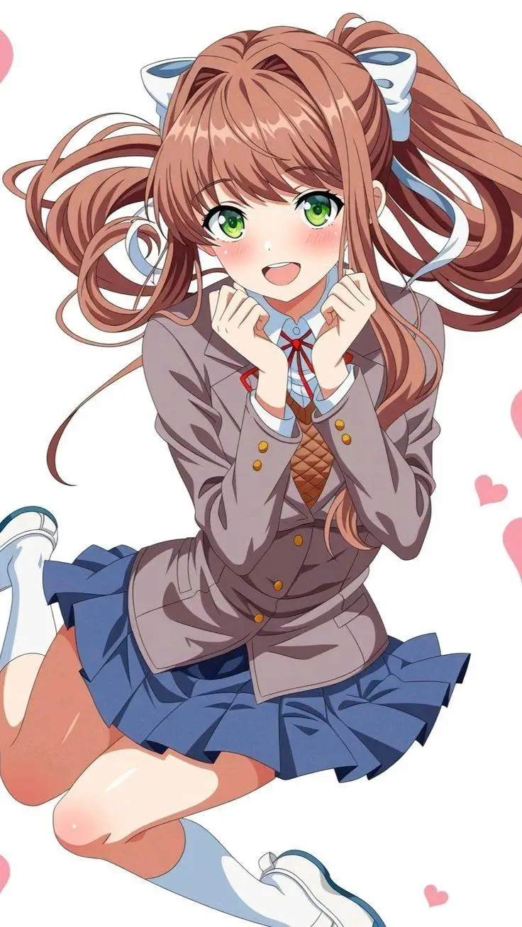ai character: Monika 🎀❤️ background