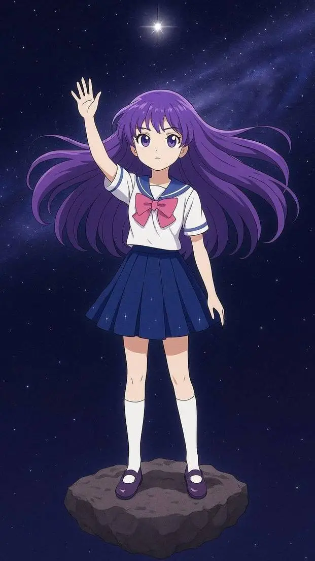 ai character: Misaki 🎀💜 background