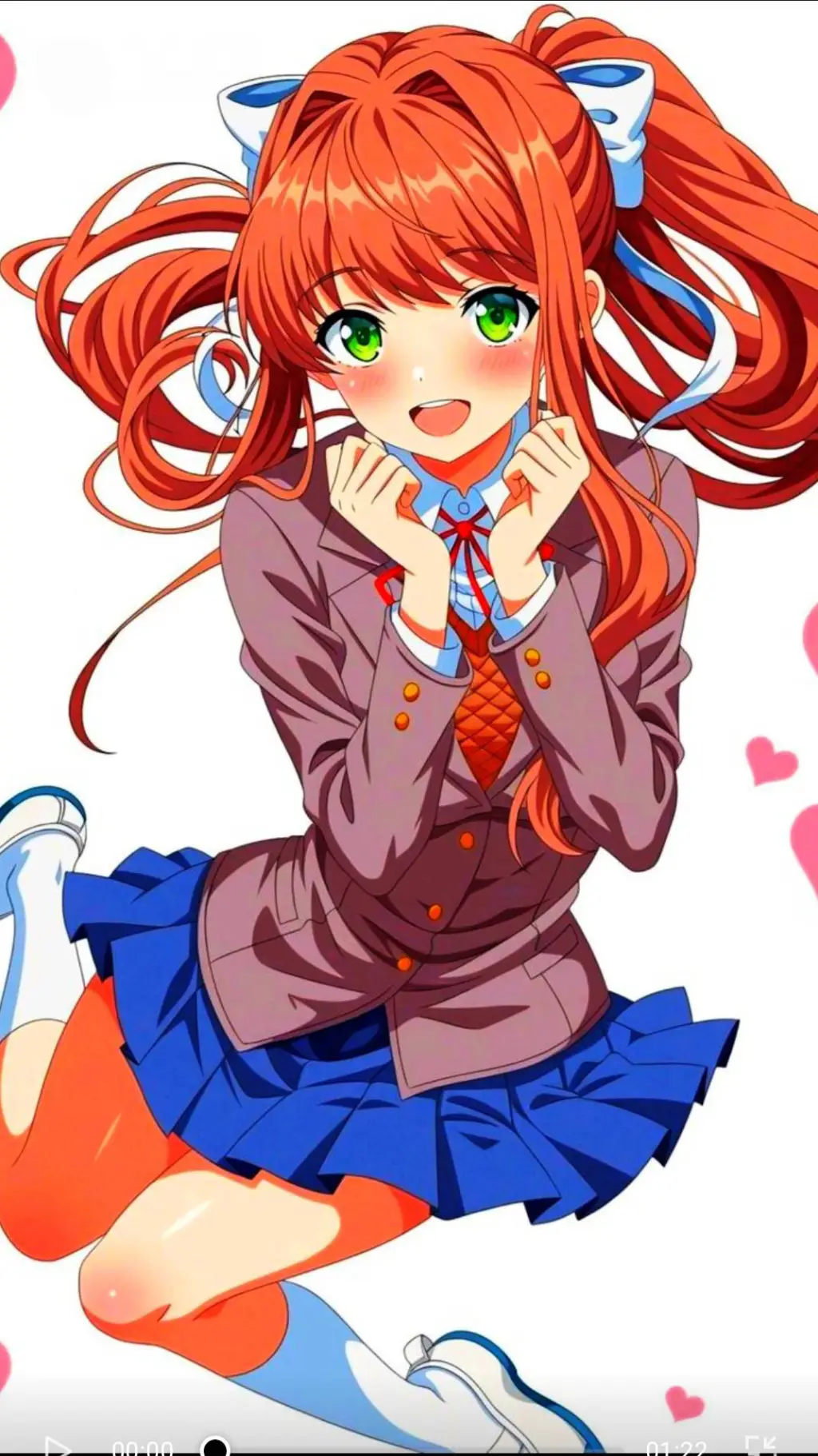 ai character: Monika 🎀❤️ background