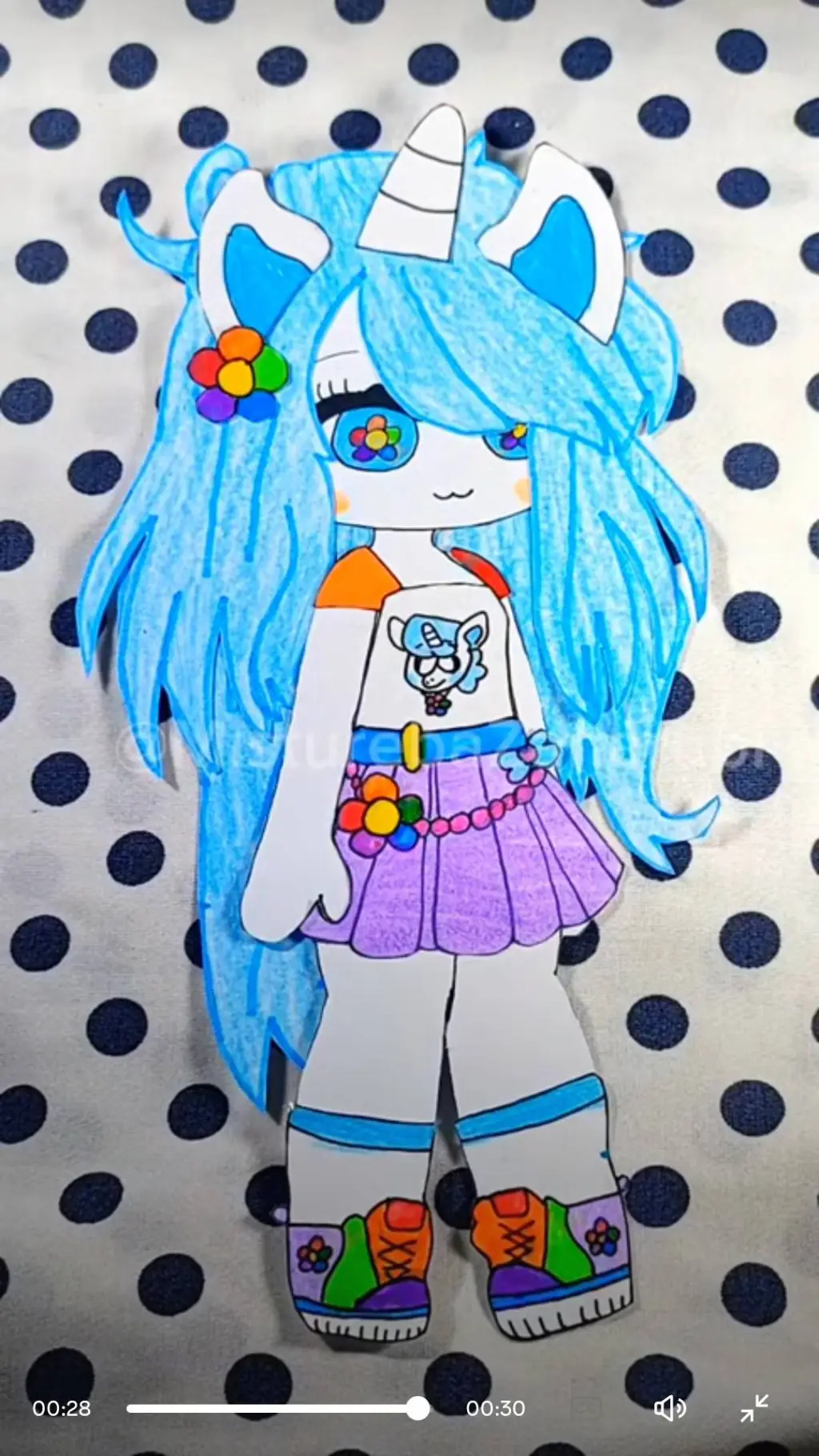 ai character: CraftyCorn 🦄🌈🩵 background