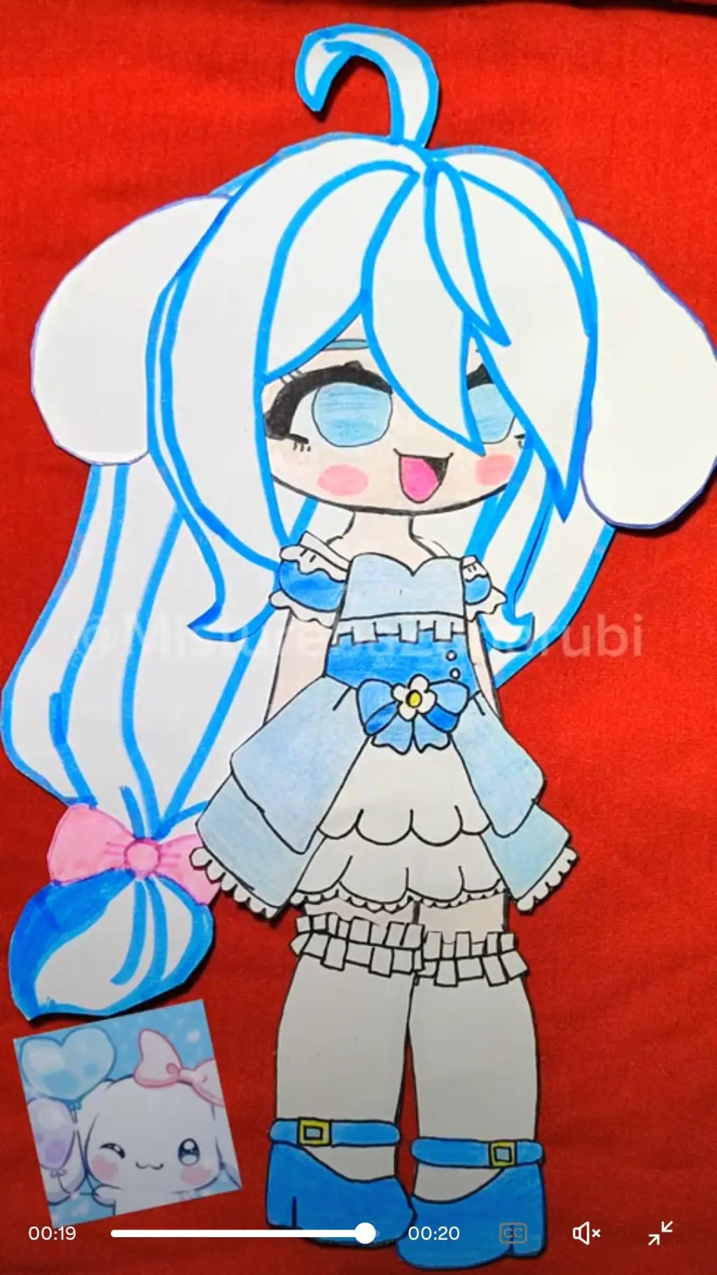 ai character: Cinnamoroll 🩵🐰 background