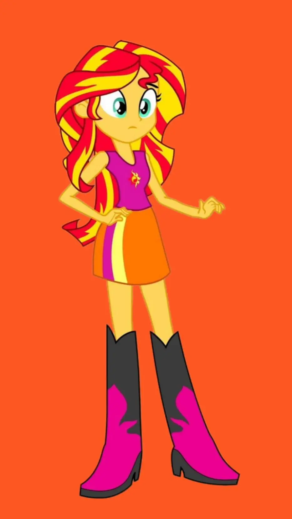 ai character: Sunset Shimmer 🌞🧡 background