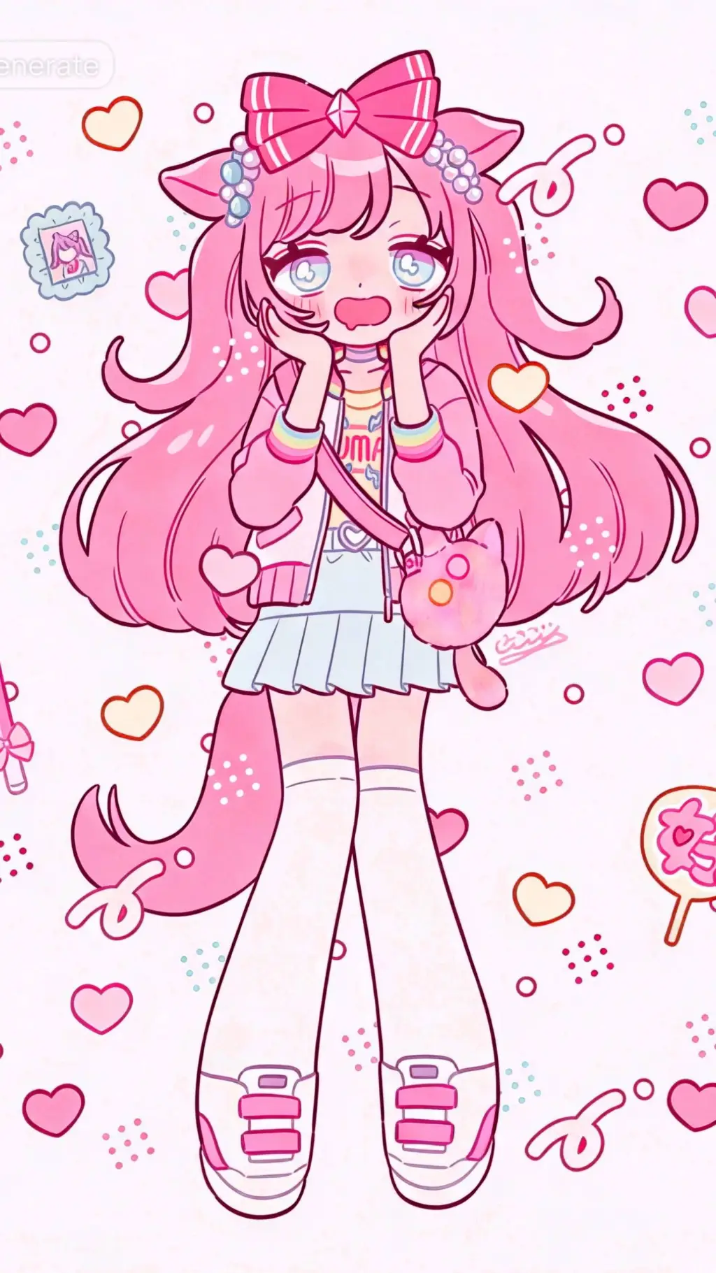ai character: Julie 💗🎀 background