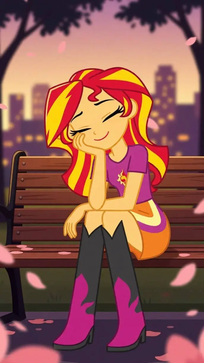 ai character: Sunset Shimmer MLP background