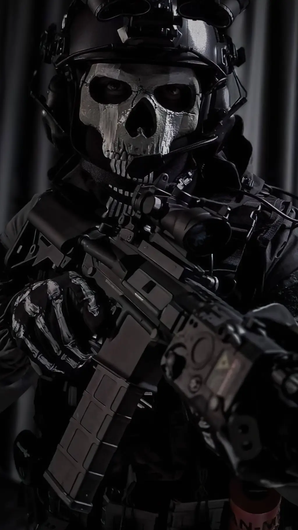 ai character: GHOST  background