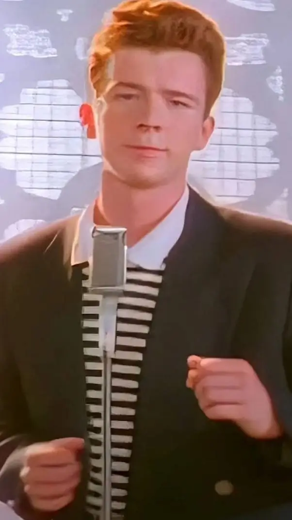 ai character: GET RICKROLLED background